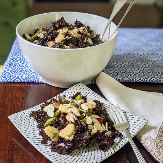 Red Kale Salad with Lemon & Herbs