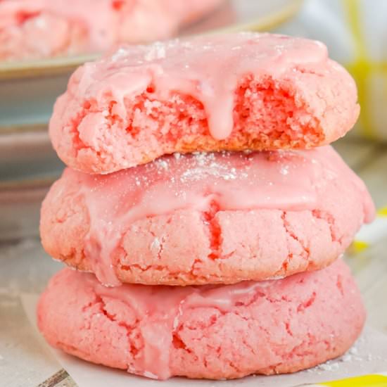 Strawberry Cake Mix Cookies