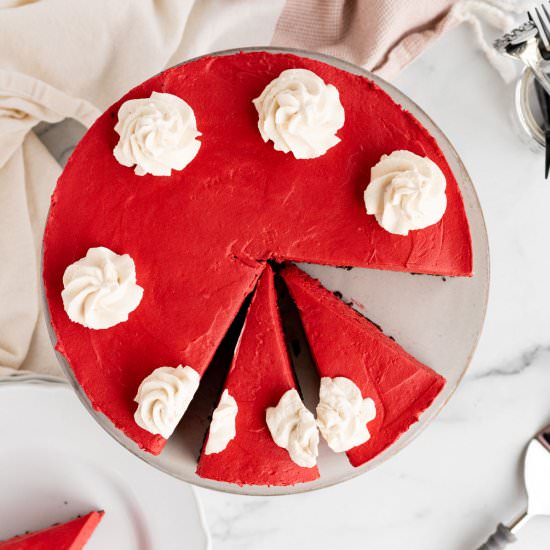Red Velvet No-Bake Cheesecake