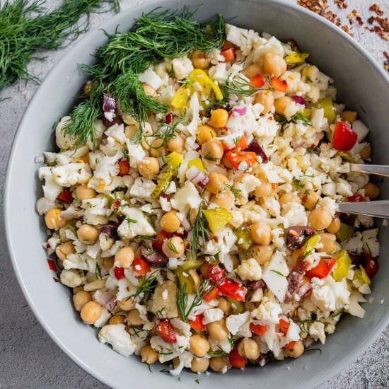 Spicy Dill Pickle Cauliflower Salad