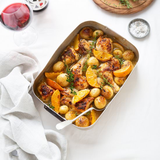 Roast chicken with orange & ginger