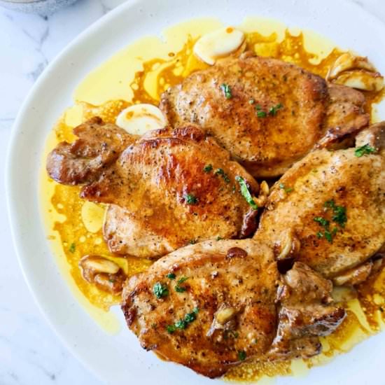 Pan seared pork chops