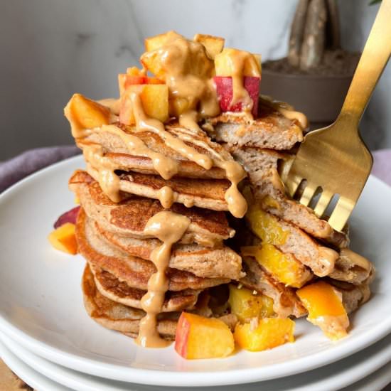 Healthy Peach Pancakes