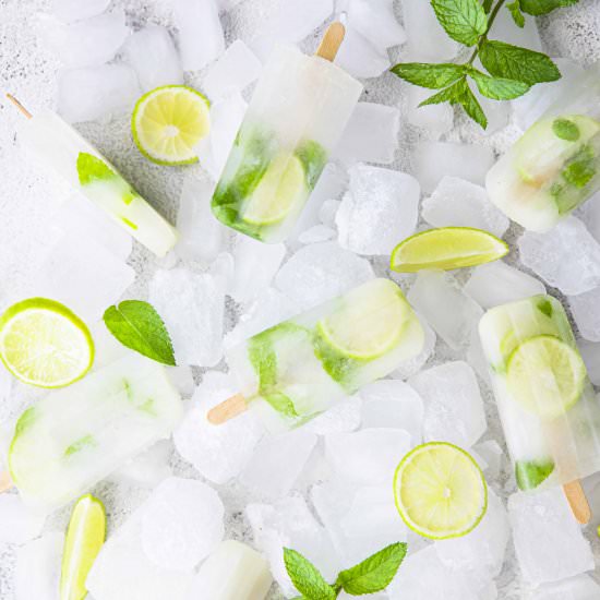 Virgin mojito ice lollies