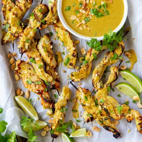 Chicken Satay with Peanut Sauce
