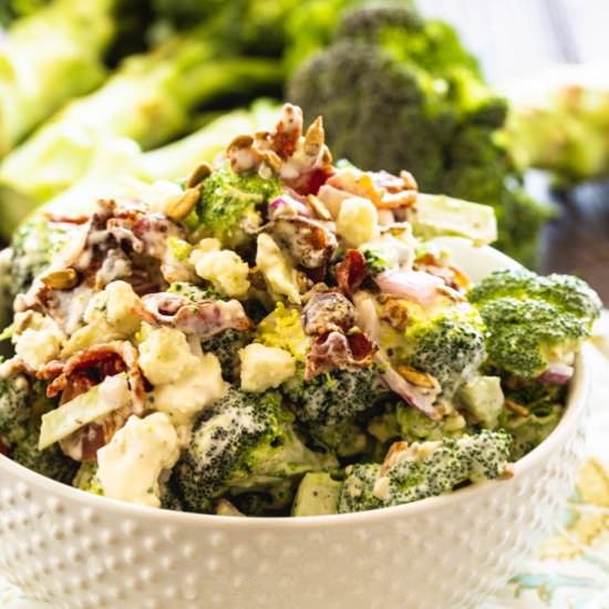 Bacon Blue Cheese Broccoli Salad