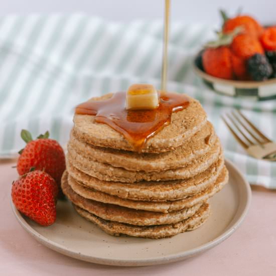 Fluffiest Oat Flour Vegan Pancakes
