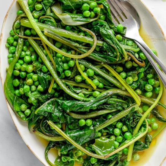 Swiss Chard with peas