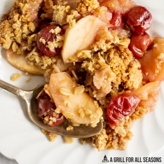 Apple and Cherry Crumble