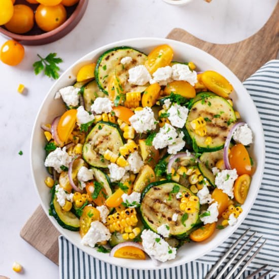 Grilled Zucchini Salad with Corn