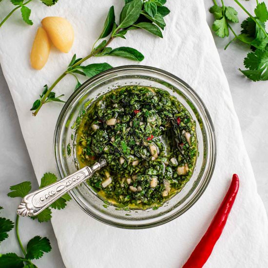 10 min Cilantro Chimichurri