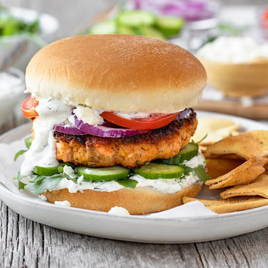 Mediterranean Salmon Burgers