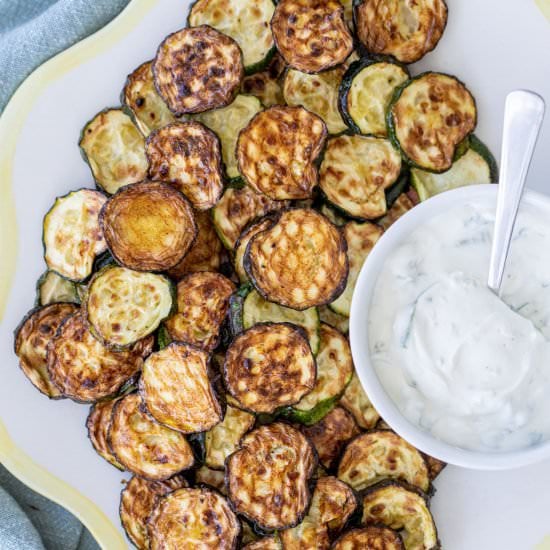 Air Fryer Zucchini Chips with Dip