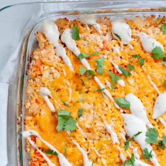 Buffalo Chicken Casserole Cauliflow
