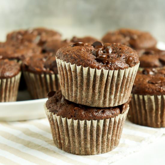 Double Chocolate Zucchini Muffins