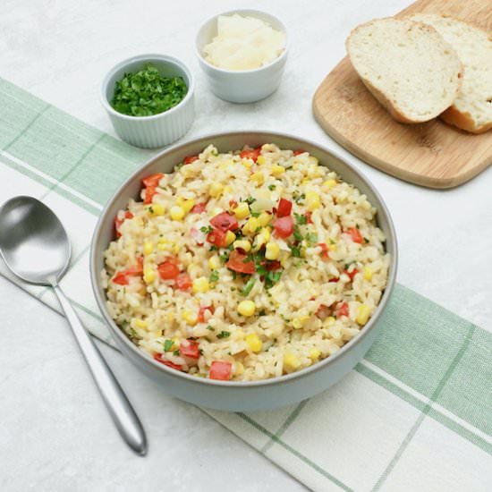 Red Pepper Corn Risotto