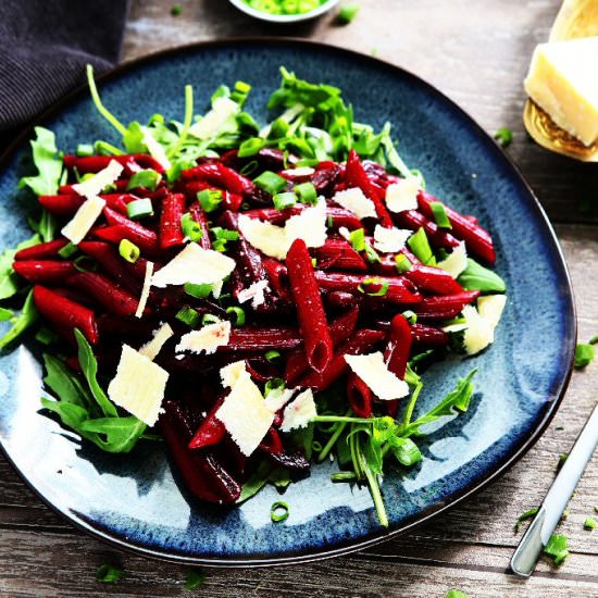 Beetroot Penne with Parmigiano-Regg