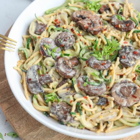 Vegan Mushroom Zucchini Pasta