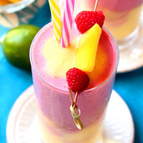 Raspberry and Mango Swirl Smoothie