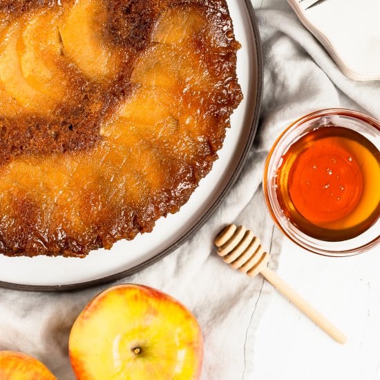 Upside Down Apple Honey Cake