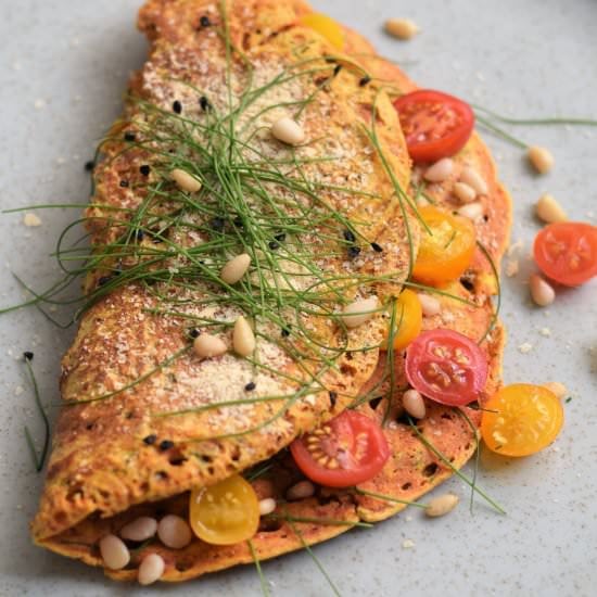 Chickpea Omelette with Chives