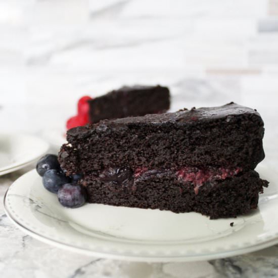 Paleo Carob Berry Cake