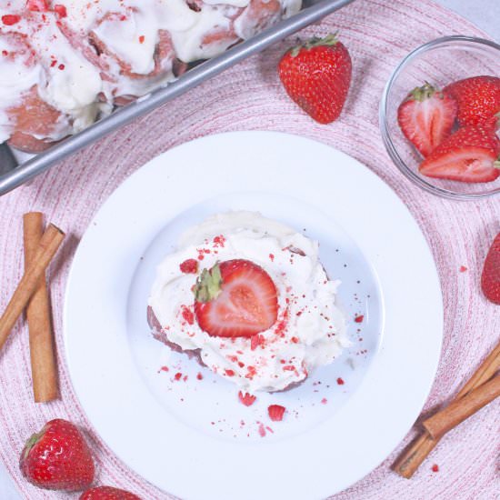Strawberry Cheesecake Cinnamon Buns