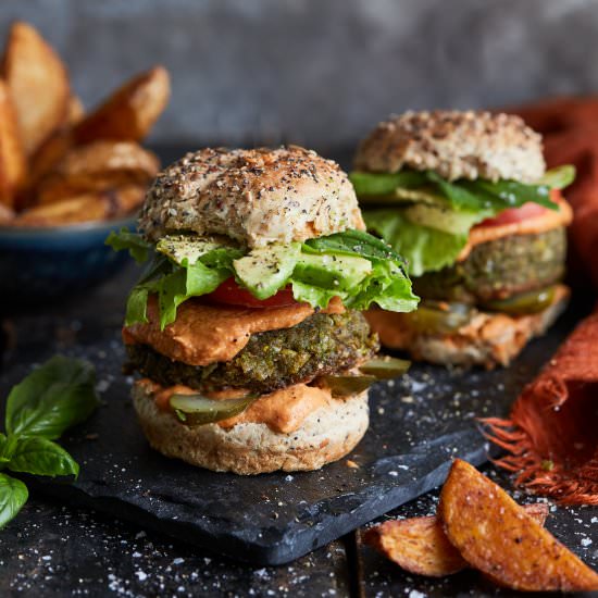 Ultimate Veggie Burger and fries!