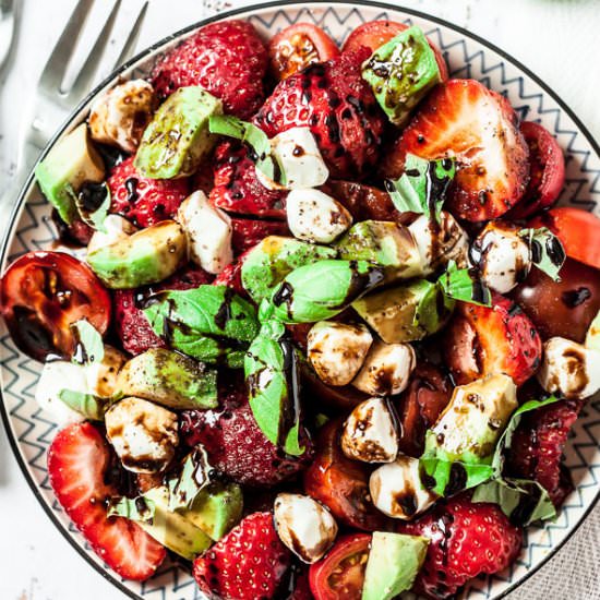 strawberry avocado caprese salad
