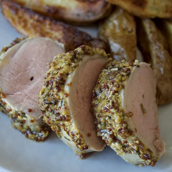 Mustard crusted pork tenderloin