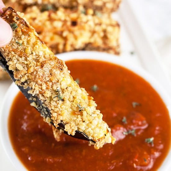 Air Fryer Eggplant Parmesan Fries