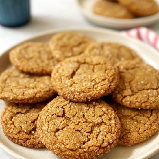 Molasses Ginger Crinkle Cookies