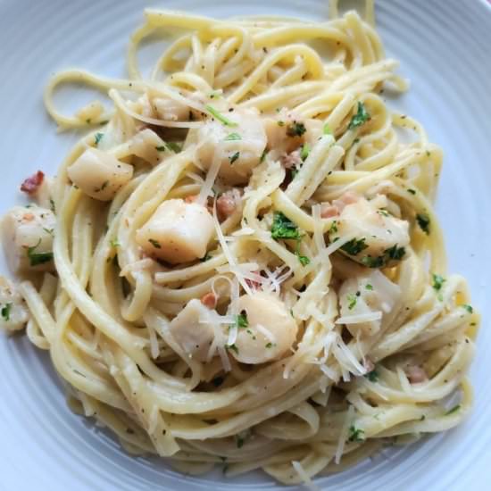 Scallop Alfredo with Pancetta