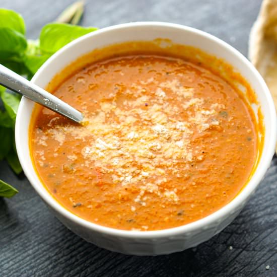 Roasted Zucchini & Tomato Soup