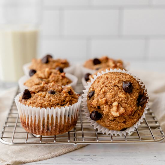 Banana Chocolate Chip Walnut Muffin