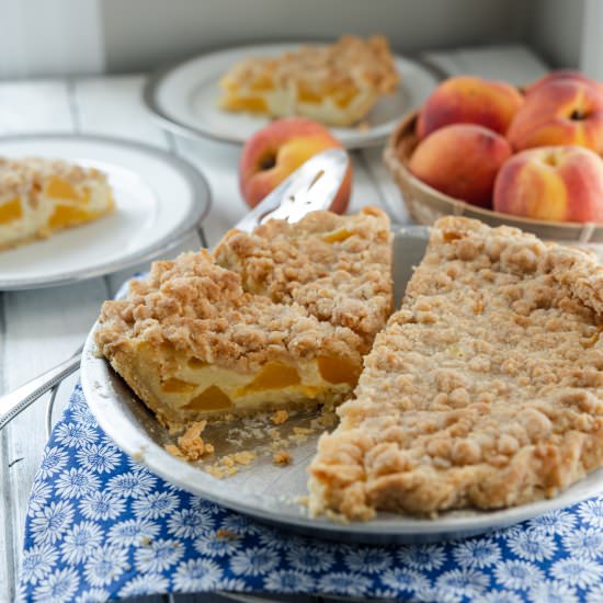 Peach Custard Pie with Streusel