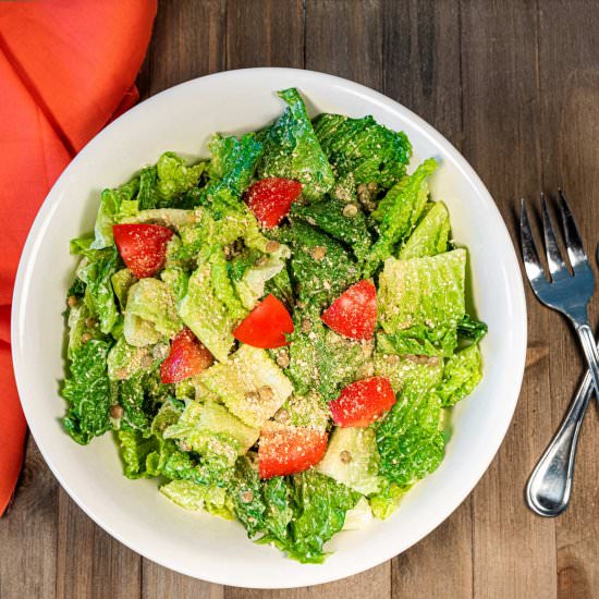 Vegan Caesar Salad with Lentils