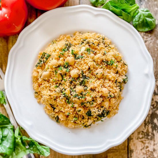 Couscous with Spinach & Chickpeas