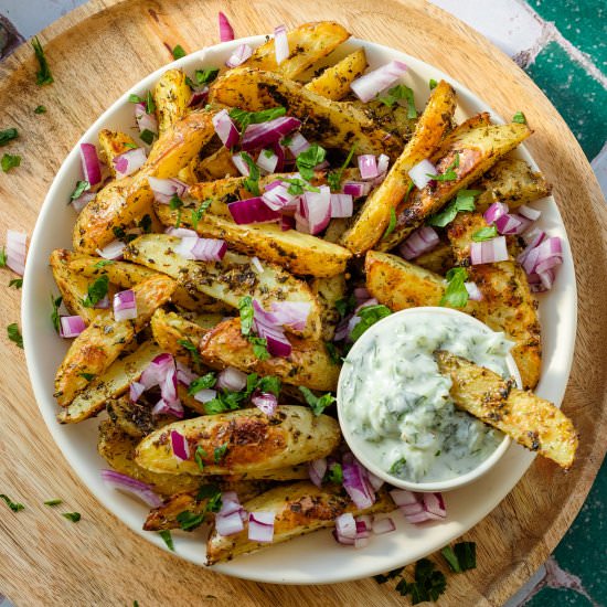 VEGAN LOADED GREEK FRIES