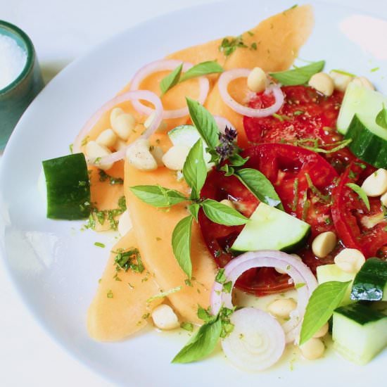 Lime Basil Cantaloupe Salad