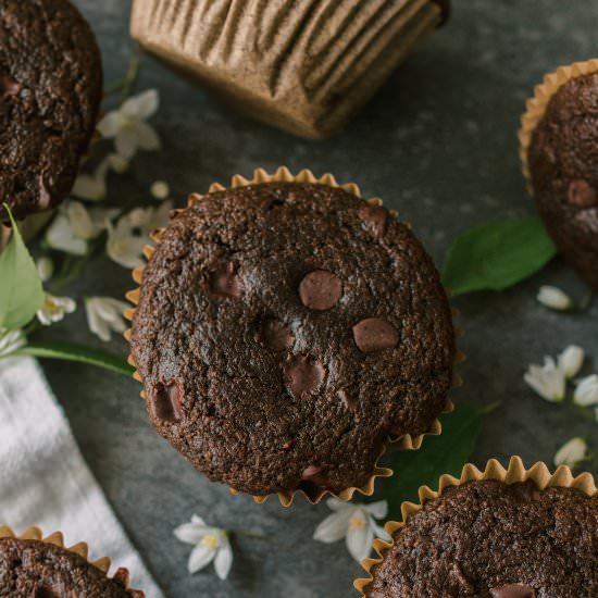 Green Smoothie Chocolate Muffins