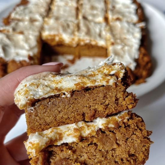 Vegan Frosted Pumpkin Bars