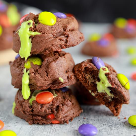 Slime Filled Halloween Cookies