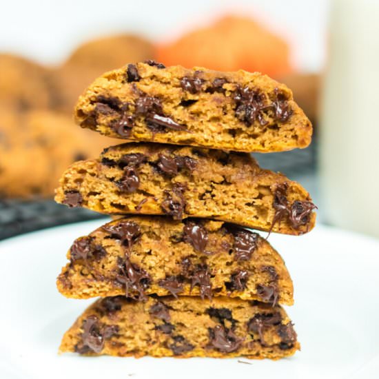 Soft Pumpkin Chocolate Chip Cookies