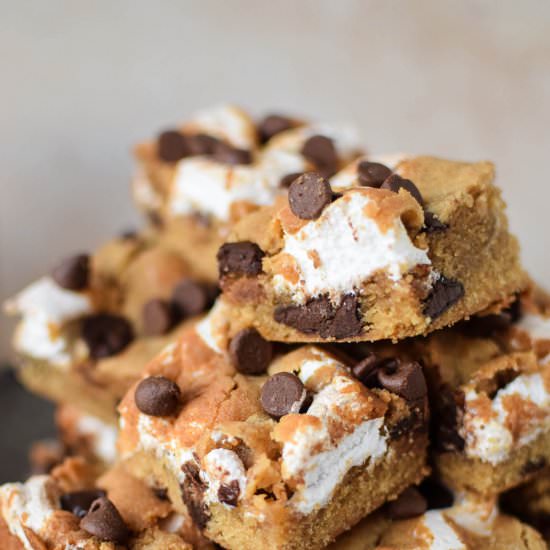 Chocolate Chip S’mores Cookie Bars