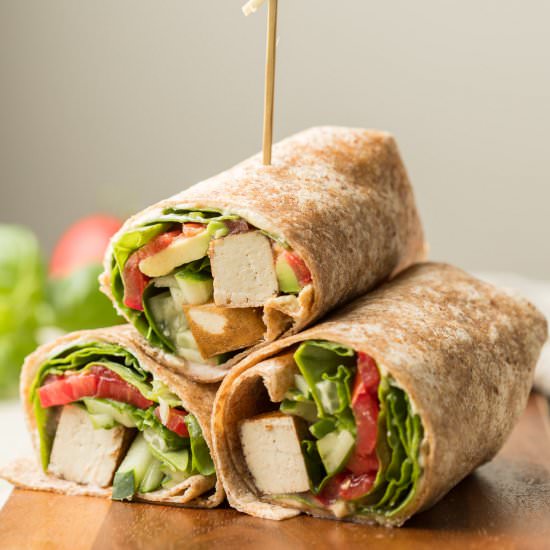 Vegan Wraps with Tofu & Hummus