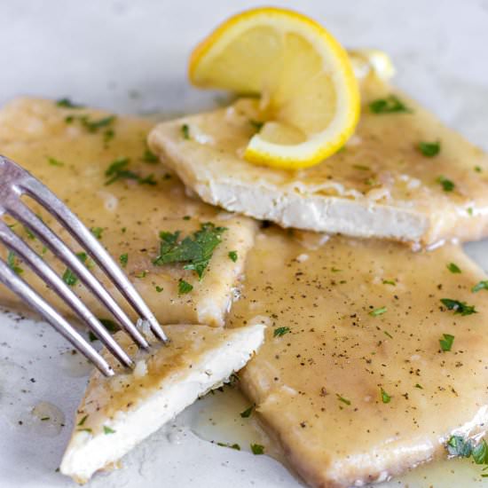 Fried tofu w. lemon glaze