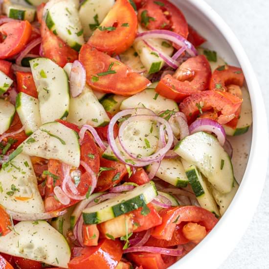 Tomato cucumber onion salad
