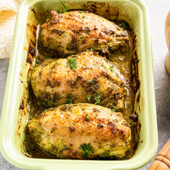 Oven Baked Pesto Chicken