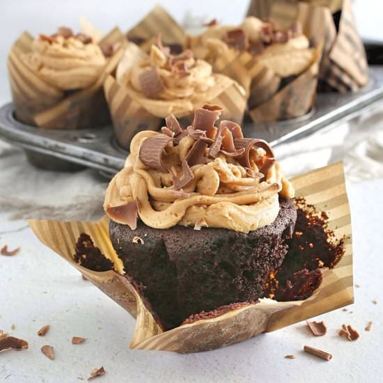 Chocolate Peanut Butter Cupcakes